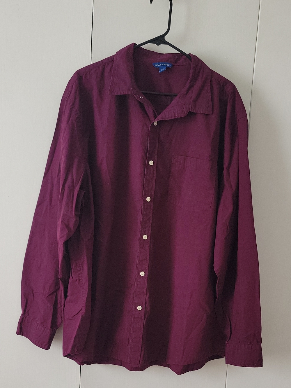 Falls Creek Men's Long-Sleeve Button-Up Shirt - Burgundy Plum